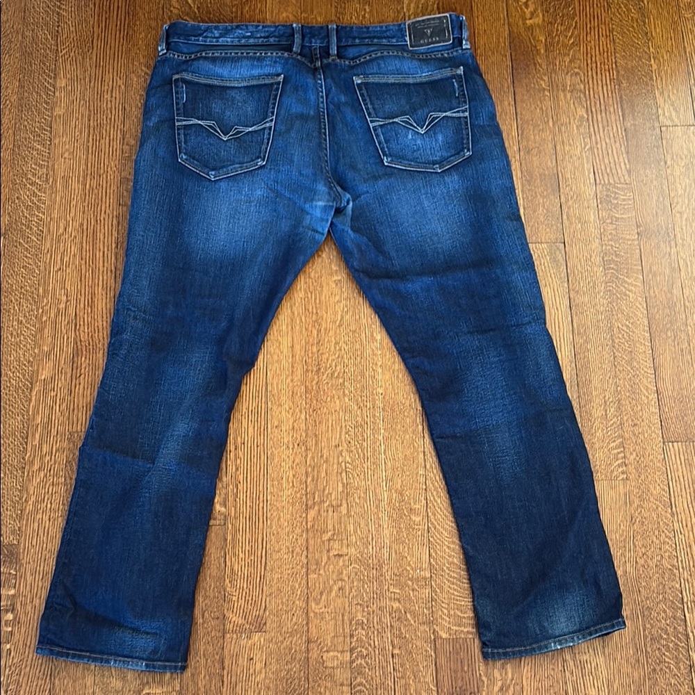 Men's Guess Slim Straight Jeans 38x30 - Picture 3 of 5